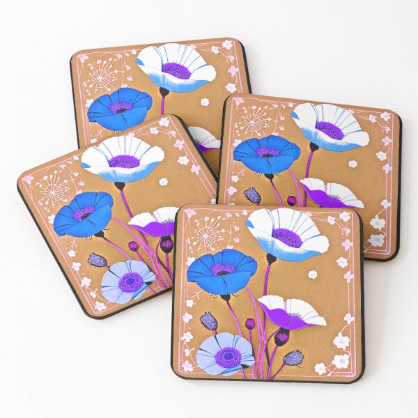 Item preview, Retro Flower Art Stickers -  Flower Art Pattern designed and sold by Earth Nature Creations.