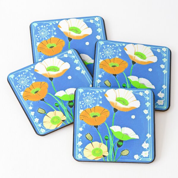Item preview, Retro Flower Art Stickers -  Flower Art Pattern designed and sold by Earth Nature Creations.