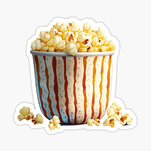 Item preview, "Junk Food Popcorn Sticker | Fun Fast Food Lover Art" designed and sold by Mandayartstudio.