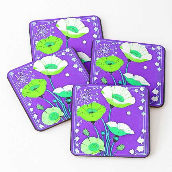 Item preview, Retro Flower Art Stickers -  Flower Art Pattern designed and sold by Earth Nature Creations.