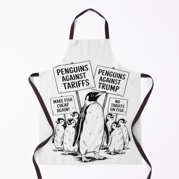 Item preview, Penguins Against Tariffs – No Tariffs, Make Fish Cheap Again Funny Political Animal Protest designed and sold by tcvnguyen.