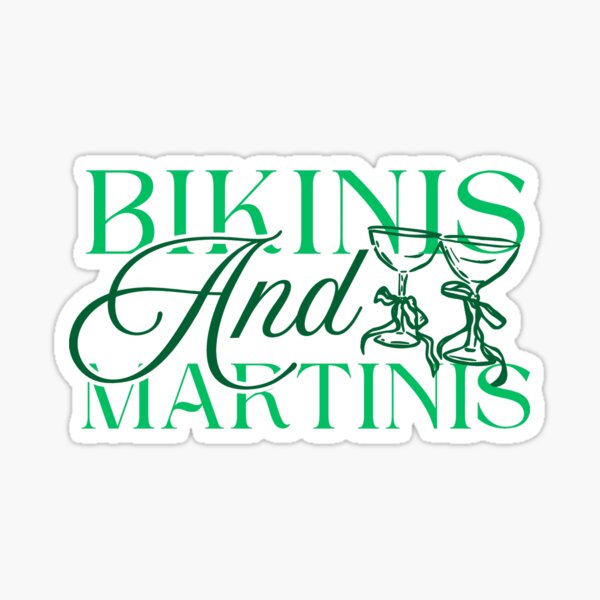 Aperçu de l'œuvre Thème Bachelorette Bikinis et Martinis créée et vendue par Stickers by @molllyclare.