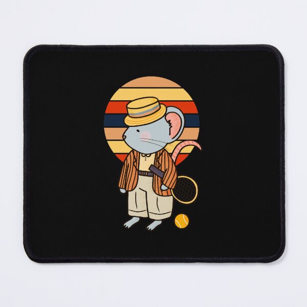 Item preview, Tennis Mouse - Vintage Whimsical Player Design designed and sold by miaa-artistshop.