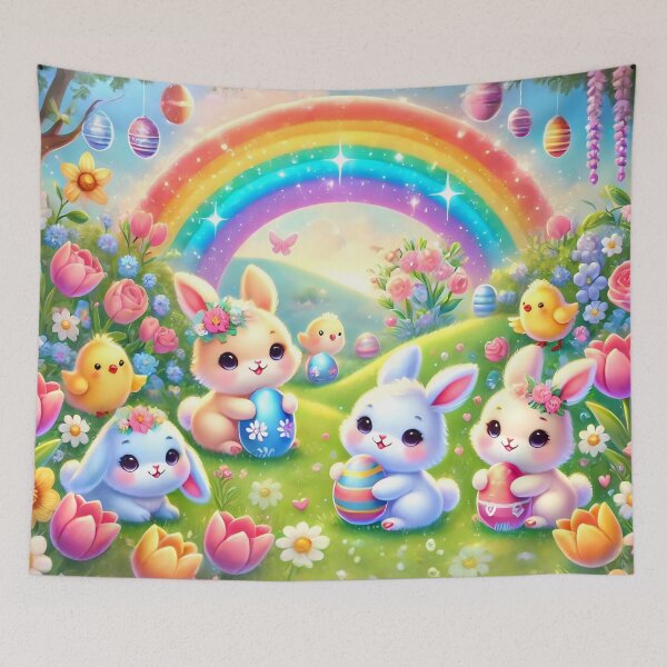Item preview, Easter Celebration  - Bunnies, Chicks, Rainbow designed and sold by icyani2024.