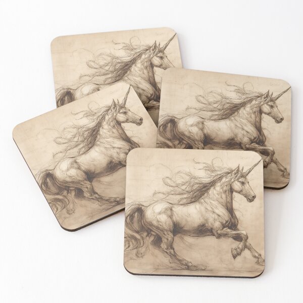 Item preview, Da Vinci Unicorn Sketch designed and sold by Boddicca.