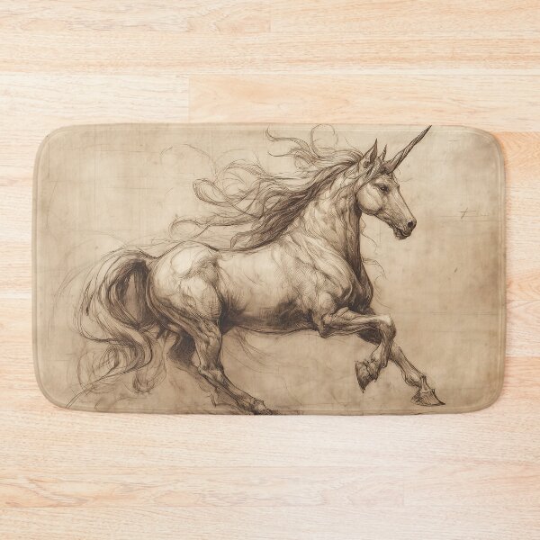 Item preview, Da Vinci Unicorn Sketch designed and sold by Boddicca.
