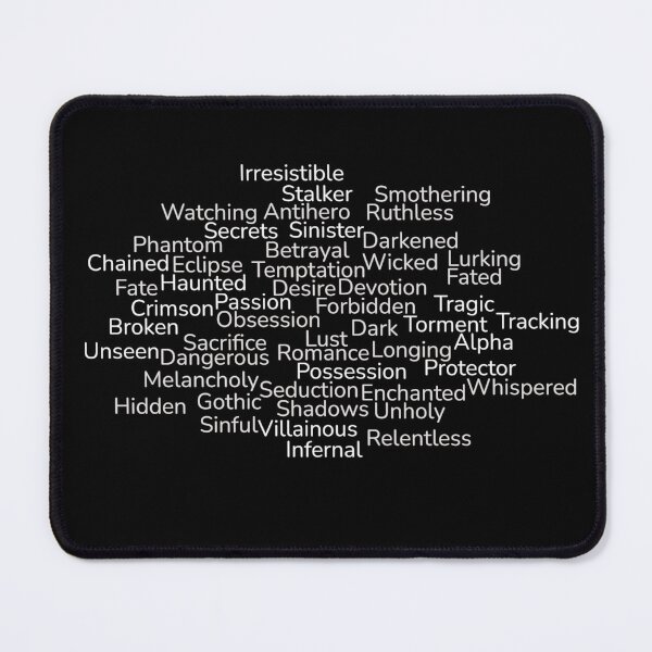 Item preview, dark romance word cloud designed and sold by CottonandQuill.