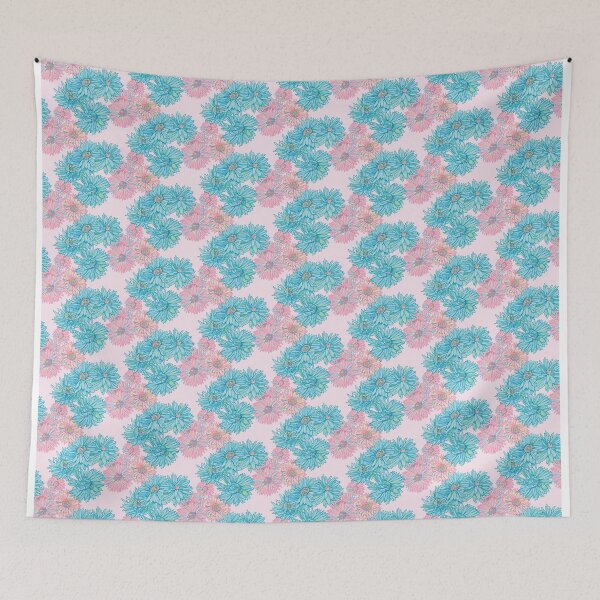 Item preview, Strawflowers Paper Daisy Australian pink blue green designed and sold by blueidesign.