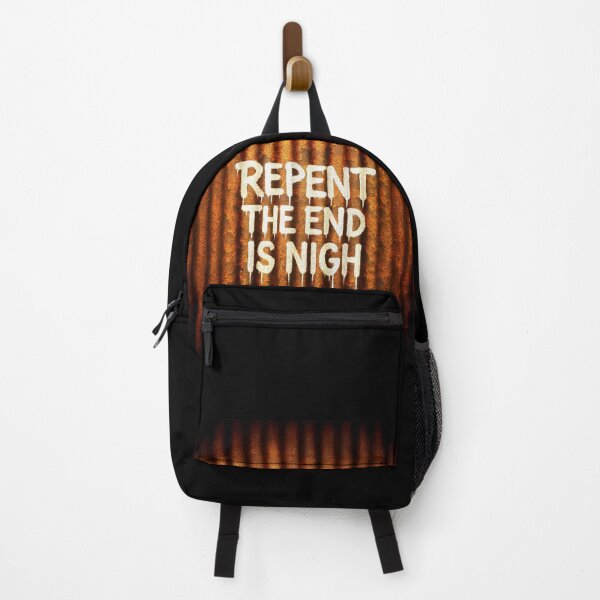 Item preview, Repent the End Is Nigh – Rusted Corrugated Iron Graffiti Wall Art designed and sold by Michael van der Hoorn.