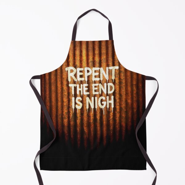 Item preview, Repent the End Is Nigh – Rusted Corrugated Iron Graffiti Wall Art designed and sold by Michael van der Hoorn.