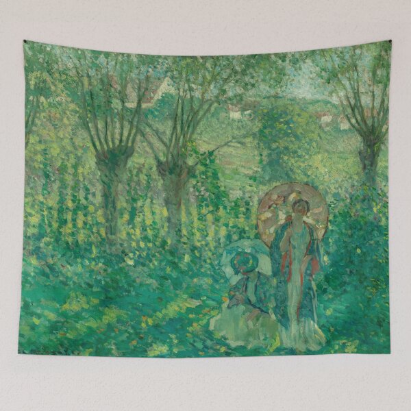 Item preview,  En Promenade, 1908. Frederick Carl Frieseke (American, 1874-1939). Oil on canvas designed and sold by The Nouveau Chateau.