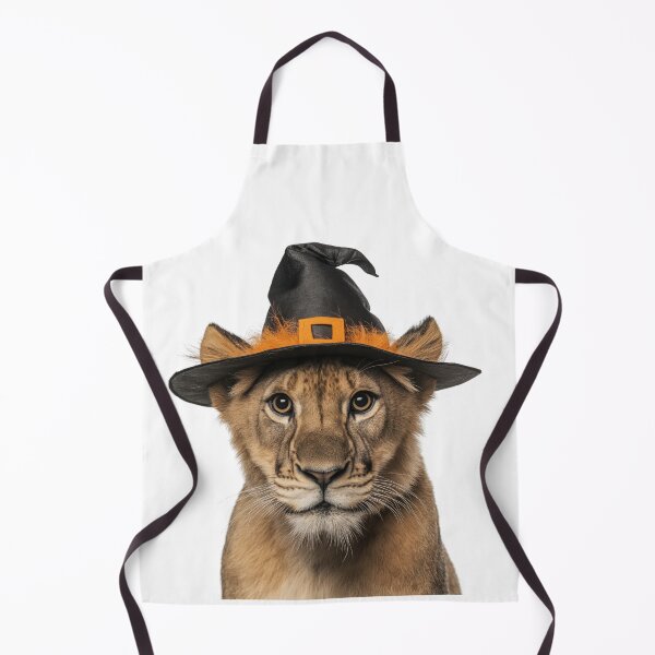 Item preview, Asiatic Lion Wearing Halloween Witch Hat designed and sold by LazyOwlStore.
