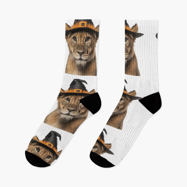 Item preview, Asiatic Lion Wearing Halloween Witch Hat designed and sold by LazyOwlStore.