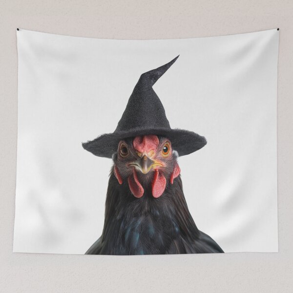 Item preview, Australorp Chicken Wearing Halloween Witch Hat designed and sold by LazyOwlStore.