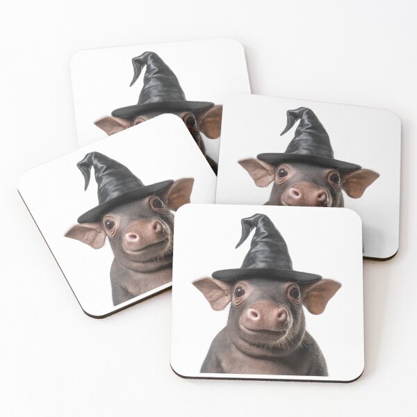 Item preview, Baby Babirusa Wearing Halloween Witch Hat designed and sold by LazyOwlStore.