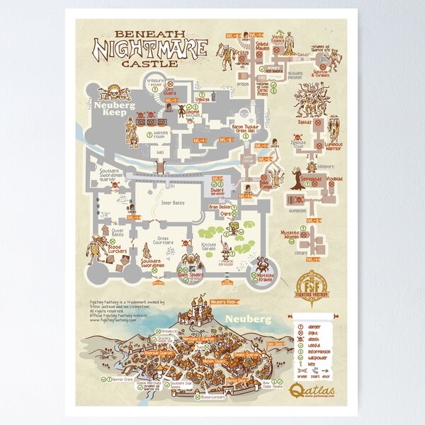 Item preview, Fighting Fantasy - Beneath Nightmare Castle - Gamebook Map designed and sold by QatlasMap Shop.
