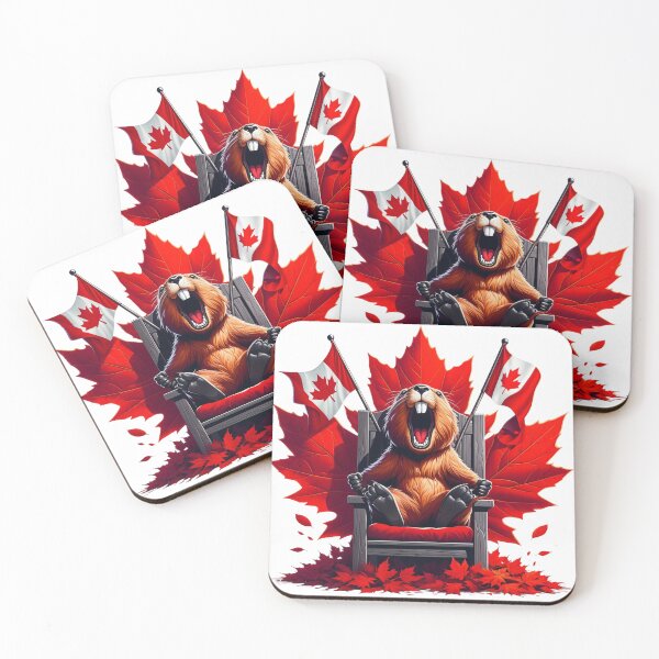 Item preview, Howling Beaver Canadian Royal Beaver – Maple Leaf Icon designed and sold by latelierdechris.
