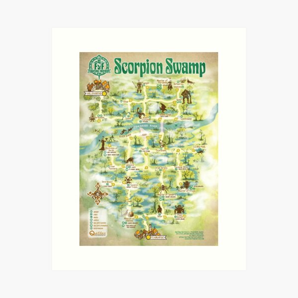 Item preview, Fighting Fantasy - Scorpion Swamp - Gamebook Map designed and sold by QatlasMap Shop.