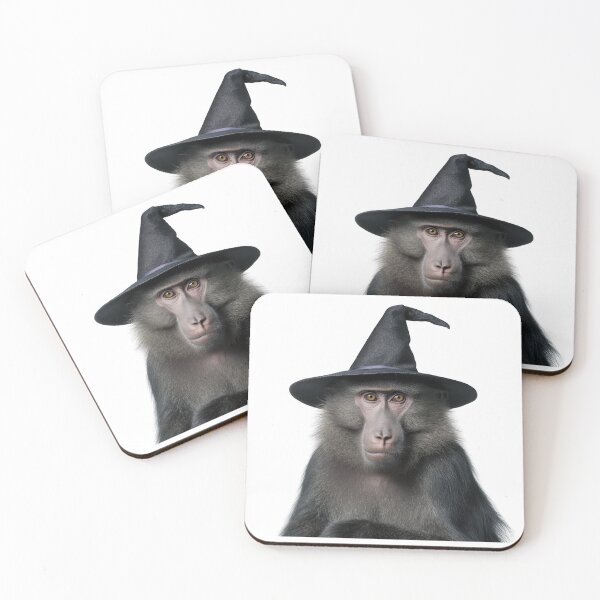 Item preview, Baboon Wearing Halloween Witch Hat designed and sold by LazyOwlStore.