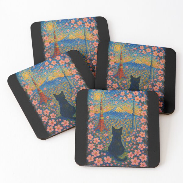 Item preview, Black cat in Tokyo, Japan | City Scene designed and sold by dudelinart.