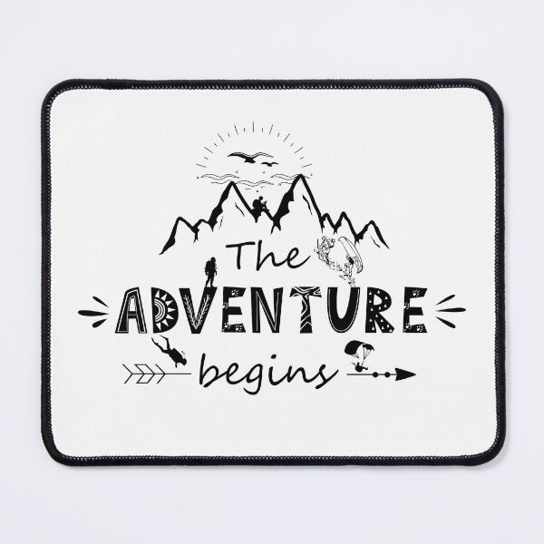 Item preview, The Adventure Begins! – Nature-Inspired Typography Design designed and sold by Fanatic Nerd.
