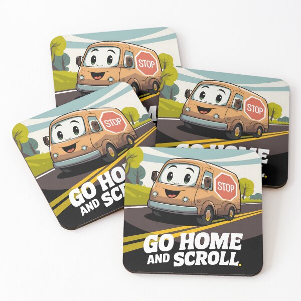 Item preview, Cute Cartoon Van with Funny Message Go Home and Scroll  designed and sold by K3DreamKreations .