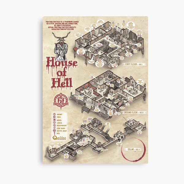 Item preview, Fighting Fantasy - House of Hell - Gamebook Map designed and sold by QatlasMap Shop.
