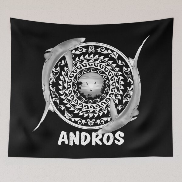 Item preview, Blue shark Andros Bahamas designed and sold by NicGrayGraphic.