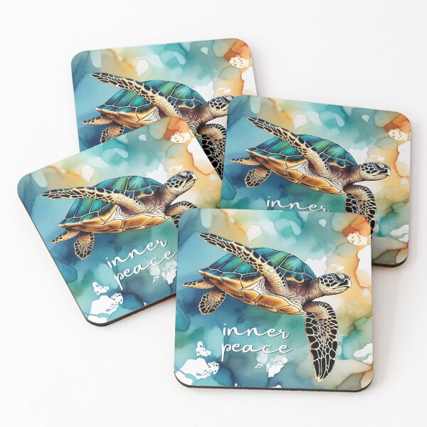 Item preview, Beneath the waves - watercolor Turtle - inner peace designed and sold by SolaoLab.