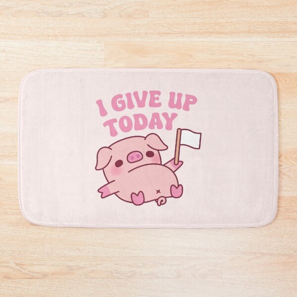 Item preview, Cute Piggy Waving A White Flag I Give Up Today Funny designed and sold by rustydoodle.