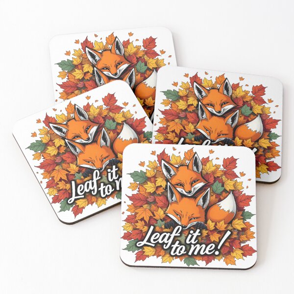 Item preview, Mischievous Fox Duo – Autumnal Leaf Charm designed and sold by latelierdechris.