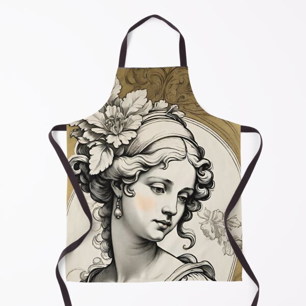 Item preview, Woman portrait in Baroque style dreamy and romantic white beige black designed and sold by IHImage.