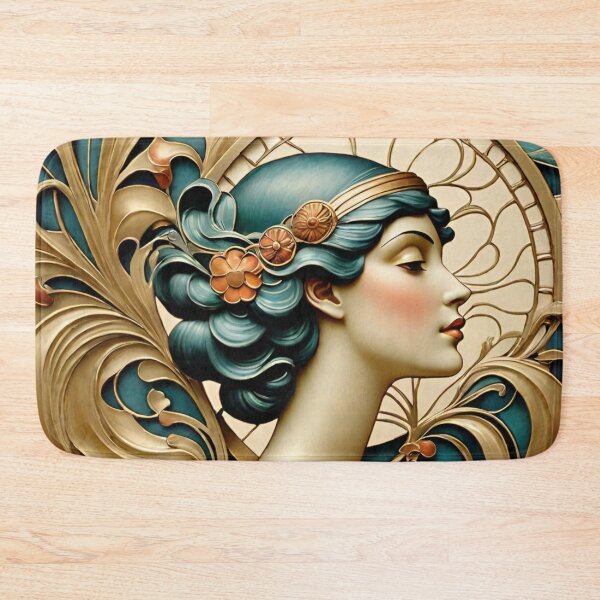 Item preview, Woman portrait in blue and gold dreamy and romantic designed and sold by IHImage.