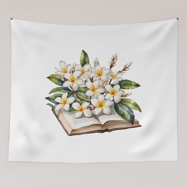 Item preview, Plumeria Flowers growing from book designed and sold by SolaoLab.