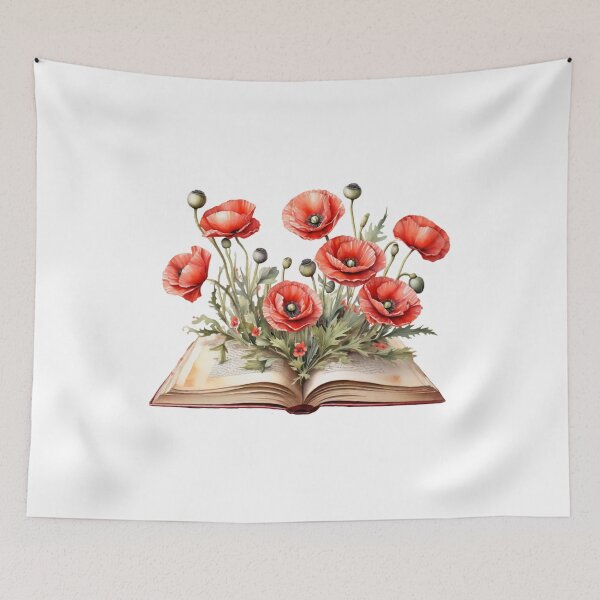 Item preview, Poppy Flowers growing from book designed and sold by SolaoLab.