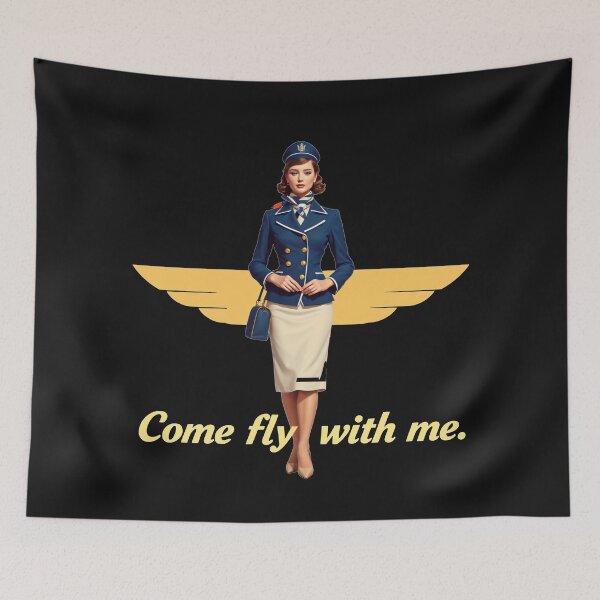 Item preview, Scandinavian stewardess Airline nostalgia – retro travel and vintage elegance designed and sold by latelierdechris.