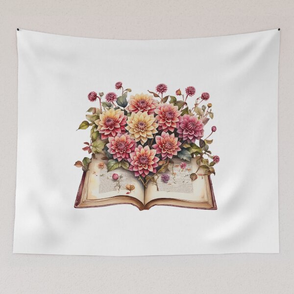Item preview, Dahlia Flowers growing from book designed and sold by SolaoLab.