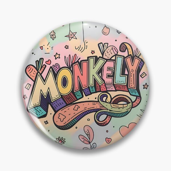 Item preview, Colorful Doodle Typography - MONKELY Word Art designed and sold by Priyanshu-kaii.