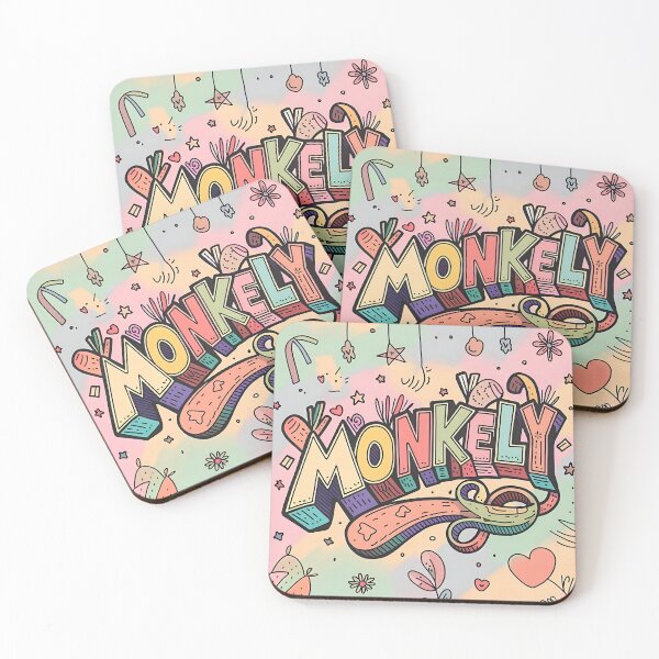 Item preview, Colorful Doodle Typography - MONKELY Word Art designed and sold by Priyanshu-kaii.