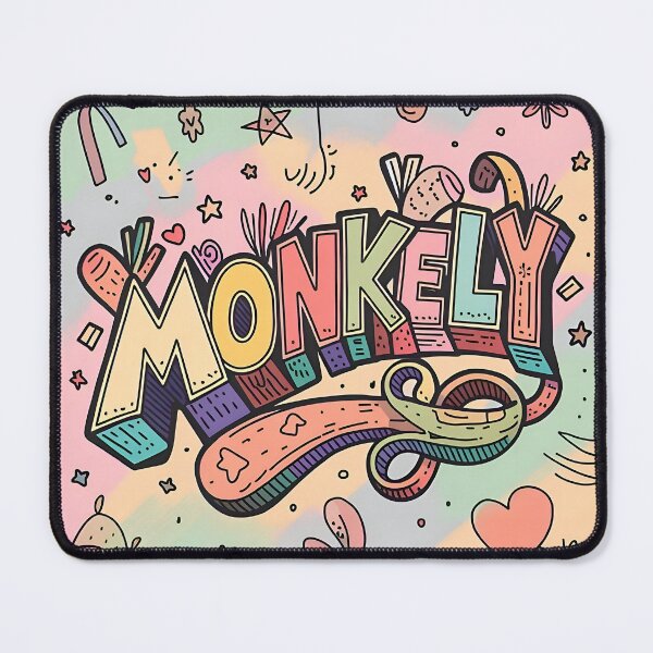 Item preview, Colorful Doodle Typography - MONKELY Word Art designed and sold by Priyanshu-kaii.
