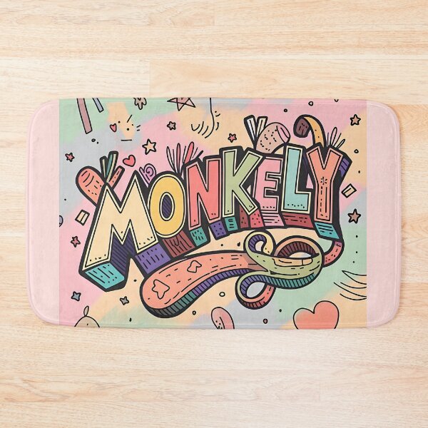 Item preview, Colorful Doodle Typography - MONKELY Word Art designed and sold by Priyanshu-kaii.