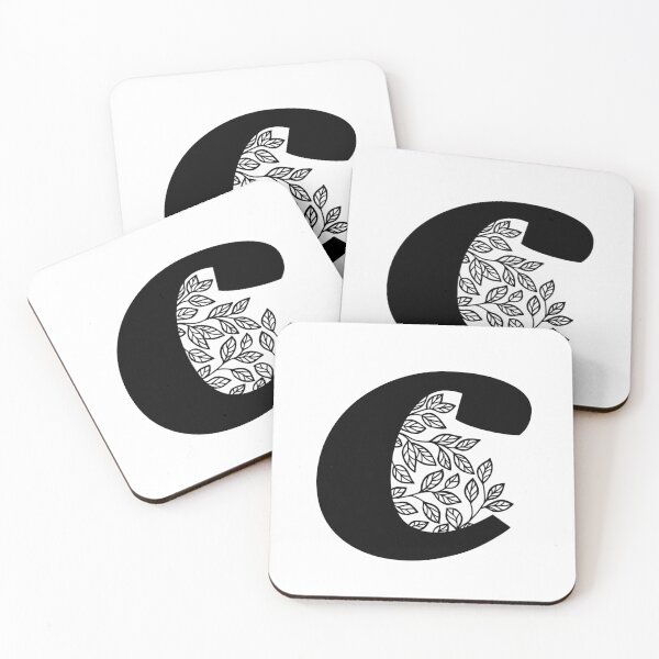 Item preview, Letter C, C Botanical Monogram, C letter with Nature Organic Grass Leaf Drawing, C initials designed and sold by KlaraMacinka.