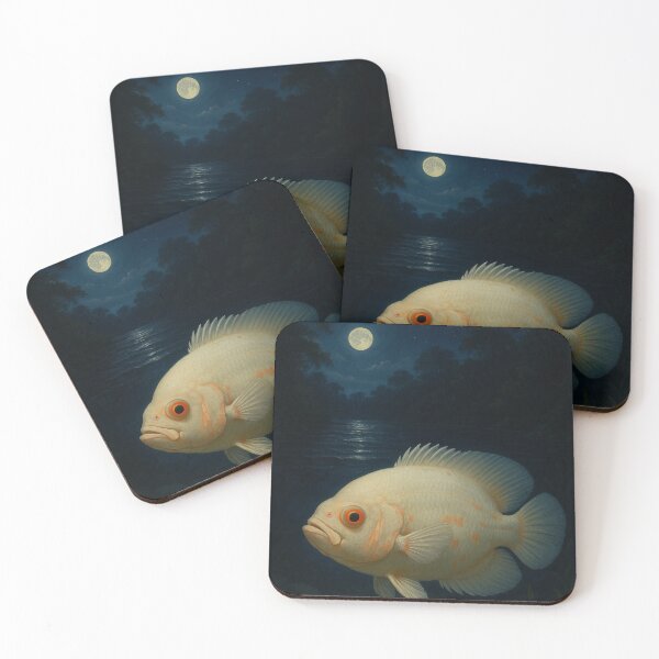 Item preview, Albino Oscar Fish at Night – South American River, designed and sold by NocturnalNook.