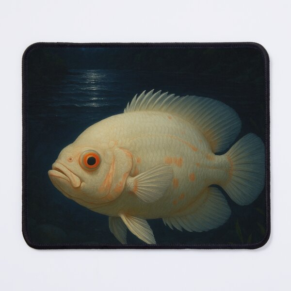 Item preview, Albino Oscar Fish at Night – South American River, designed and sold by NocturnalNook.