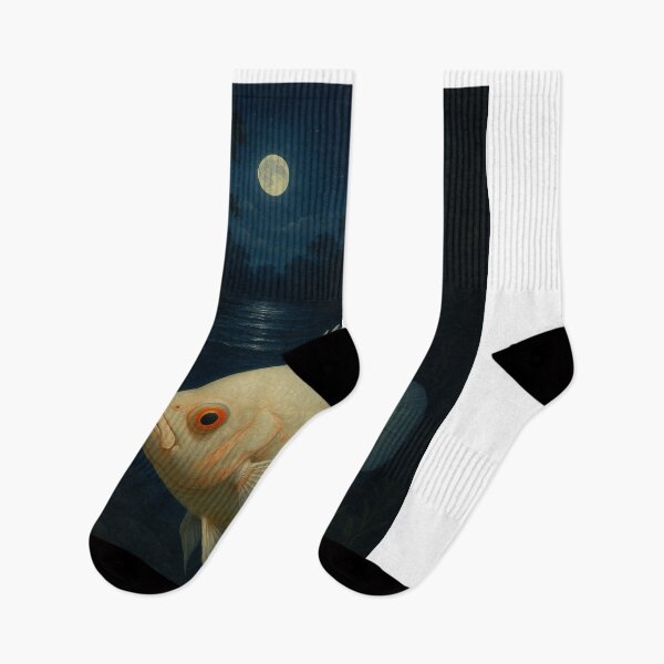 Item preview, Albino Oscar Fish at Night – South American River, designed and sold by NocturnalNook.