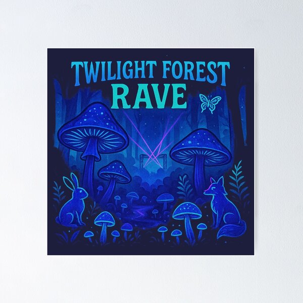 Item preview, Twilight Forest Rave – Psychedelic Neon Wonderland designed and sold by Bratak.
