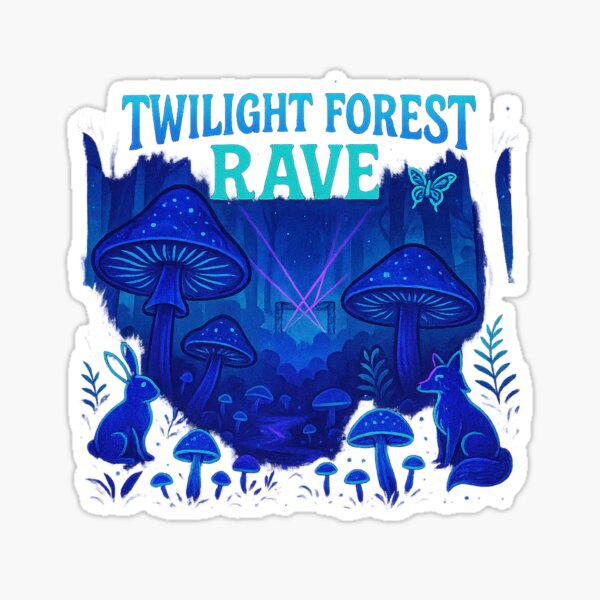 Artikel-Vorschau von Twilight Forest Rave – Psychedelisches Neon-Wunderland, designt und verkauft von Bratak.