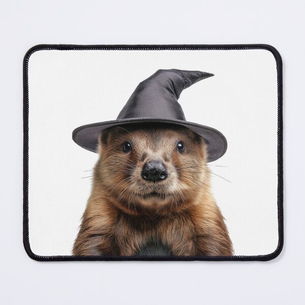 Item preview, Beaver Wearing Halloween Witch Hat designed and sold by LazyOwlStore.
