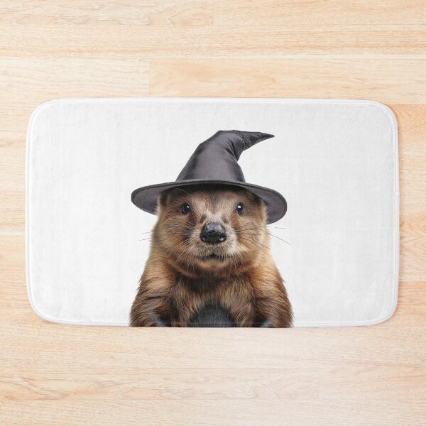Item preview, Beaver Wearing Halloween Witch Hat designed and sold by LazyOwlStore.