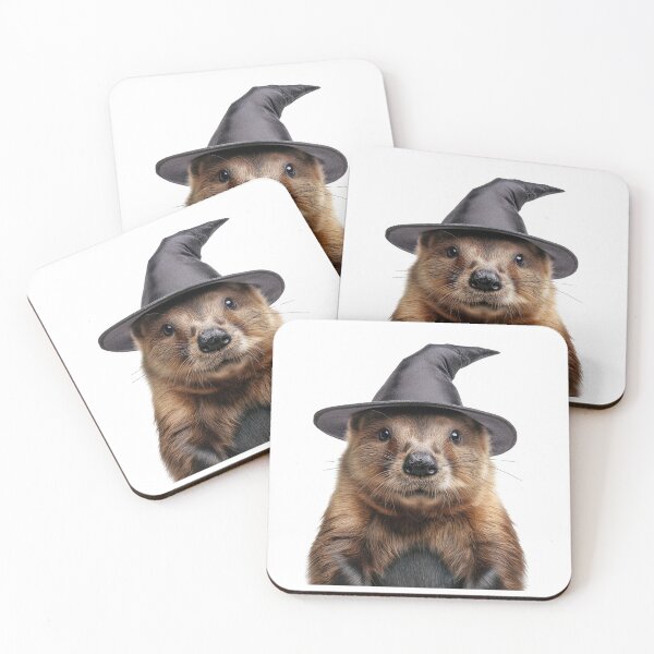 Item preview, Beaver Wearing Halloween Witch Hat designed and sold by LazyOwlStore.